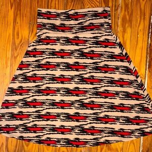 LuLaRoe Red and Black Patterned‎ Women's Skirt